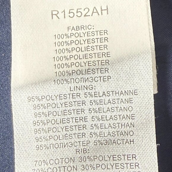 MOLLY BRACKEN Zipped Faux Fur Jacket in Navy Blue, Size Large - Picture 8 of 9